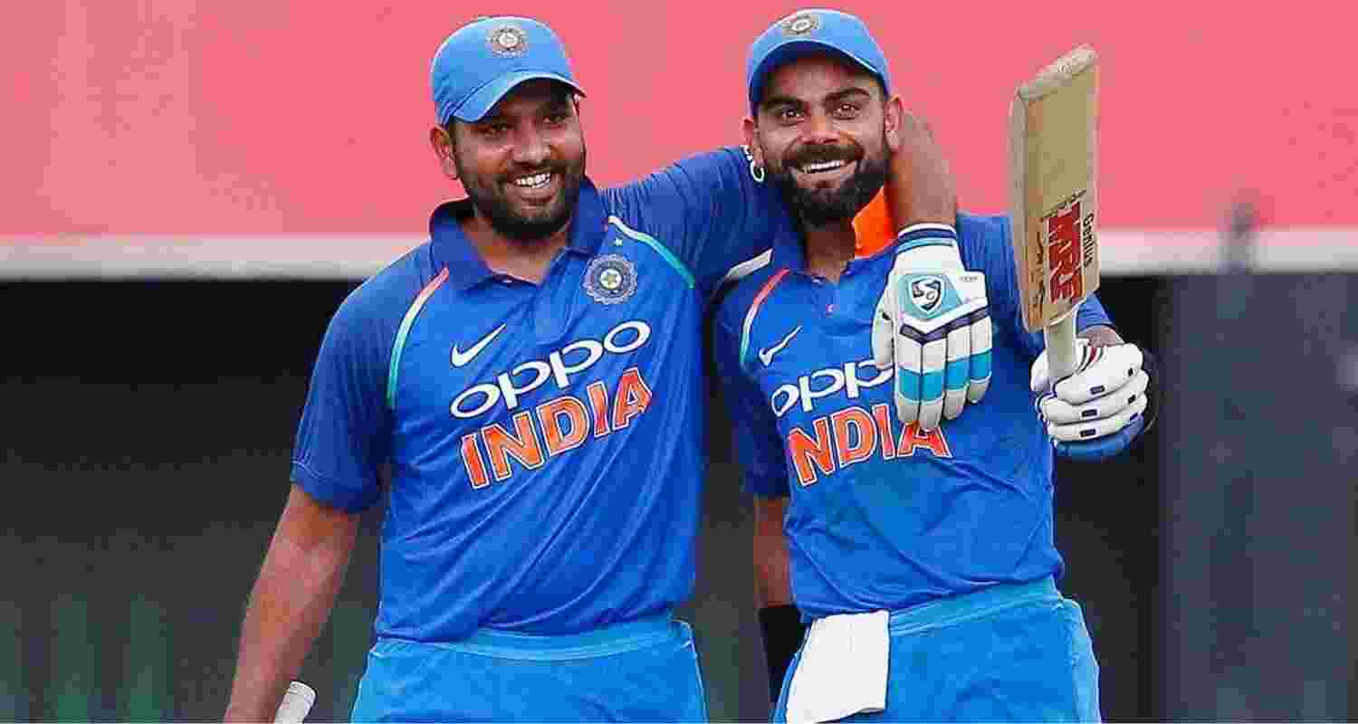 Rohit Sharma and (right) Virat Kohli.