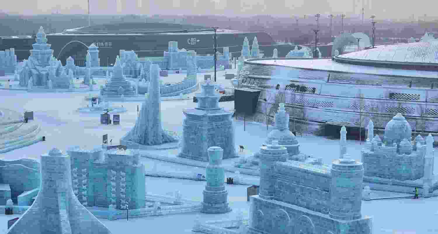 Images from the venue of the Asian Winter Games. Via Chinese state controlled media.