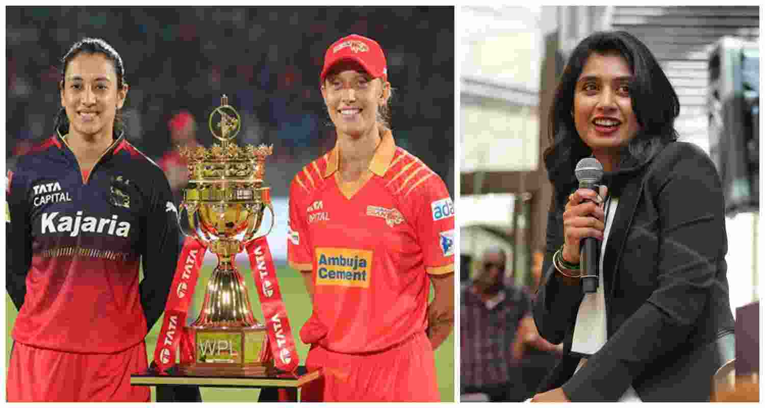 Captains, Smriti Mandhana and Ashleigh Gardner during the WPL 2025 season opener. Veteran Indian international cricketer Mithali Raj (R).