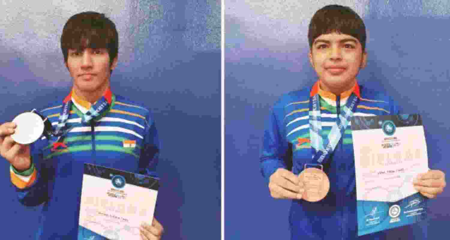 Nikita won a silver in the women’s 62 kg freestyle category, while Neha bagged a bronze medal. 