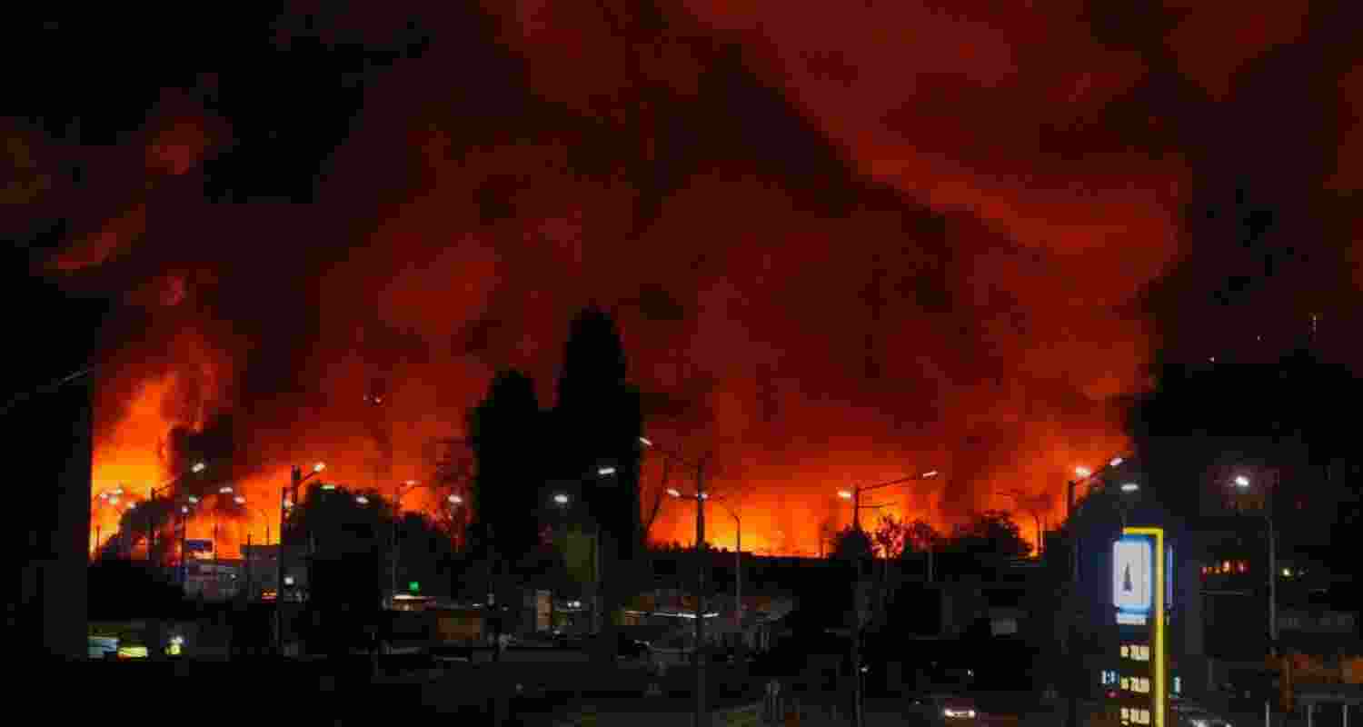 Lakshmi Mittal’s ArcelorMittal mining and metallurgical complex in Kryvyi Rih, Ukraine after being struck by a Russian missile.
