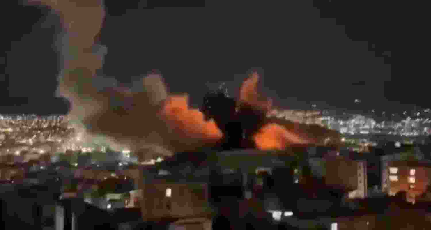  An oil refinery set ablaze by Iran in the eastern emirate of Fujairah.