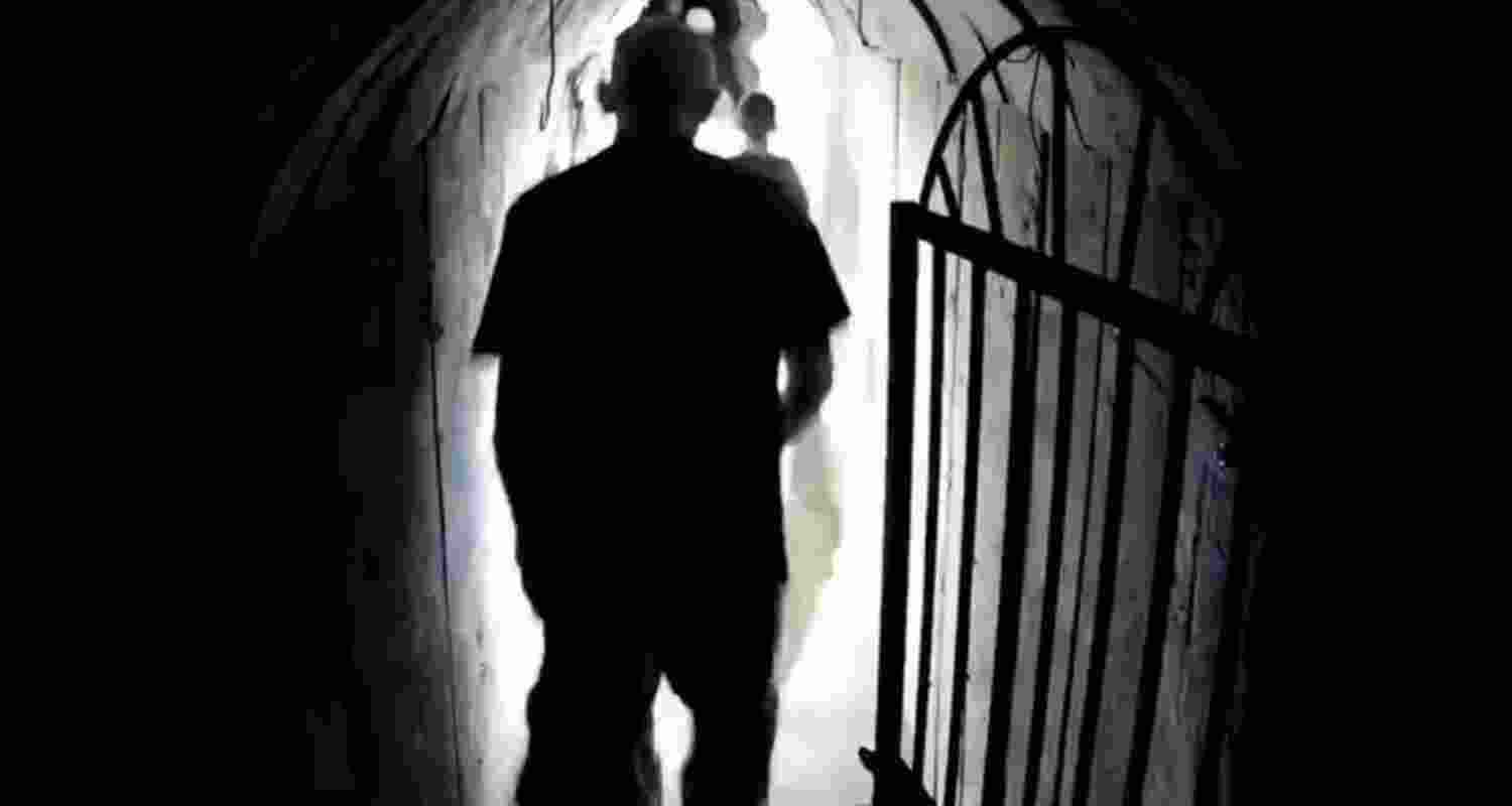 Yahya Sinwar, in an underground tunnel in a video released by the Israeli Defence Forces