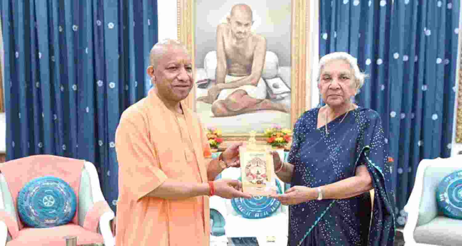 Chief Minister Yogi Adityanath meets Governor Anandiben Patel on Saturday.