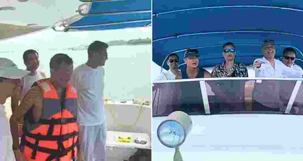 Zubeen Garg with an Assamese NRI in a screen grab from a video taken during the singer’s Singapore visit.