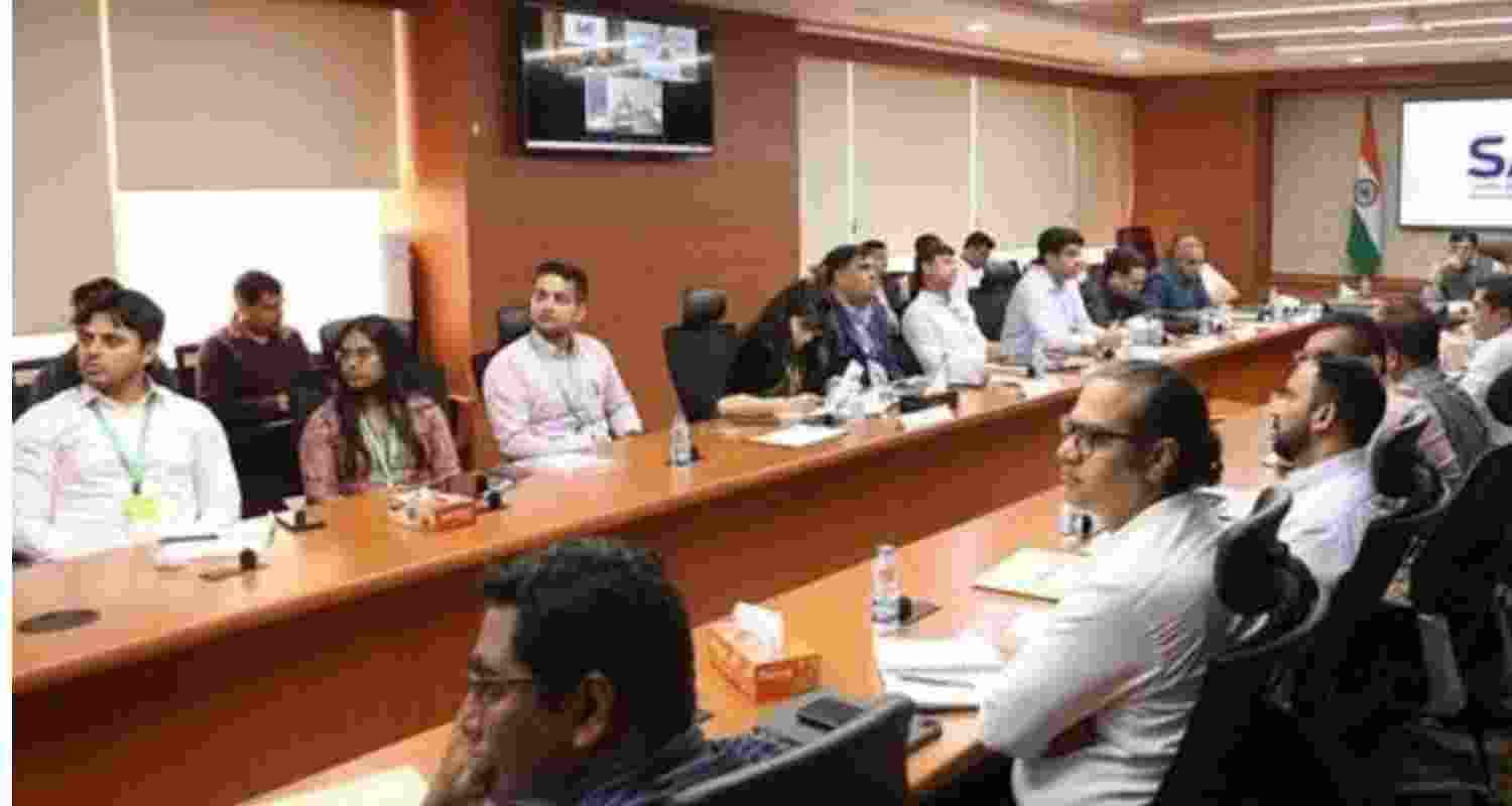 A meeting to review India's Commonwealth Games preparations in progress in New Delhi on Friday.