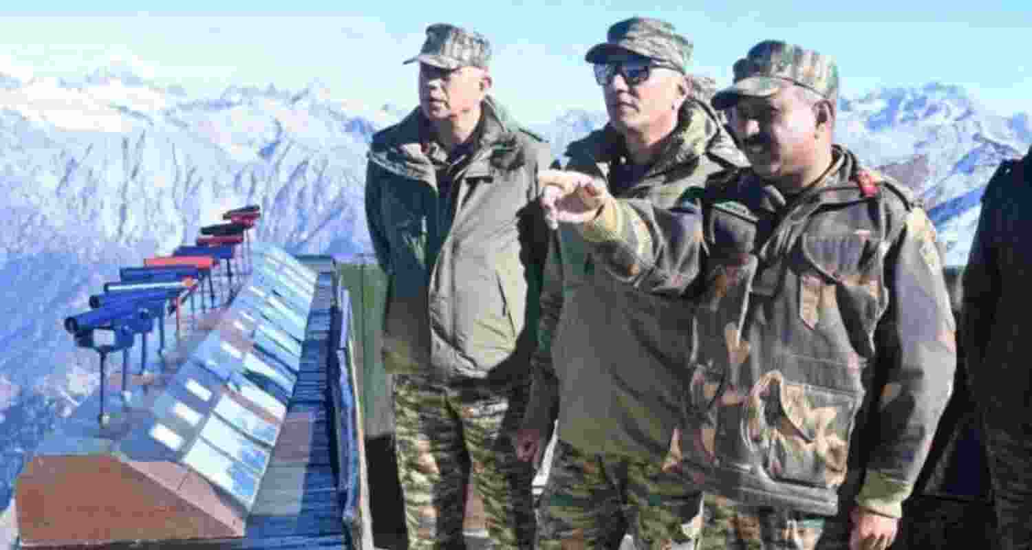 Army Commander Northern Command Lt Gen Pratik Sharma visits forward areas in North Kashmir on Tuesday. Army Commander Northern Command Lt Gen Pratik Sharma visits forward areas in North Kashmir on Tuesday.