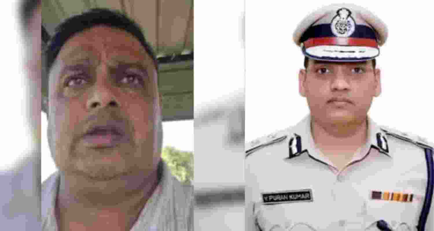 ASI Sandeep Lather (L) and IPS officer Y Puran Kumar (R). ASI Sandeep Lather (L) and IPS officer Y Puran Kumar (R).