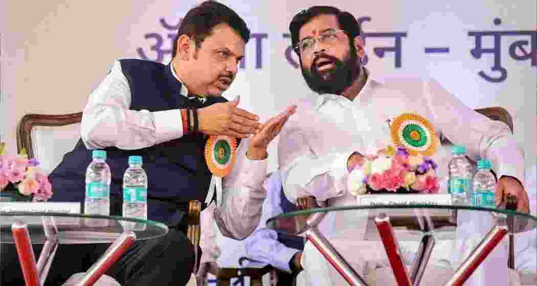 Maharashtra CM Devendra Fadnavis interacts with chairman of Shiv Sena, Eknath Shinde. Maharashtra CM Devendra Fadnavis interacts with chairman of Shiv Sena, Eknath Shinde.
