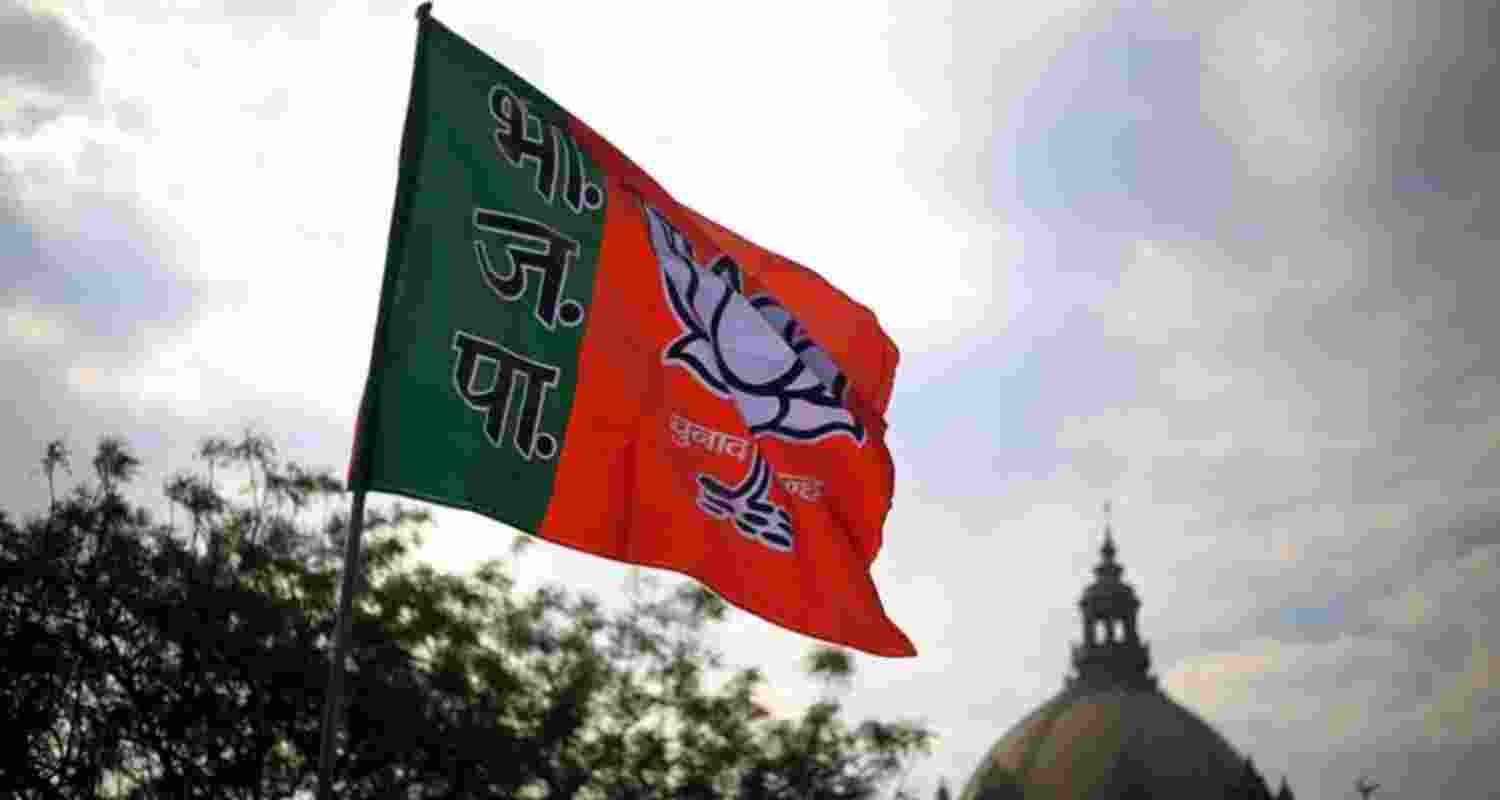 Flag of the Bharatiya Janata Party. Flag of the Bharatiya Janata Party.