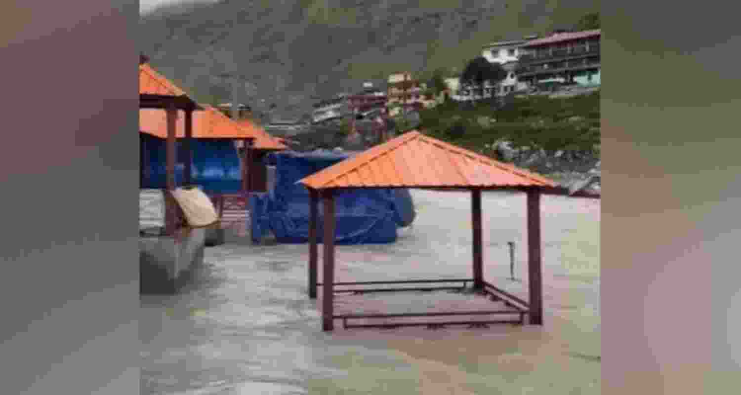 Chamoli Police issue alert as Alaknanda river swells. Chamoli Police issue alert as Alaknanda river swells.