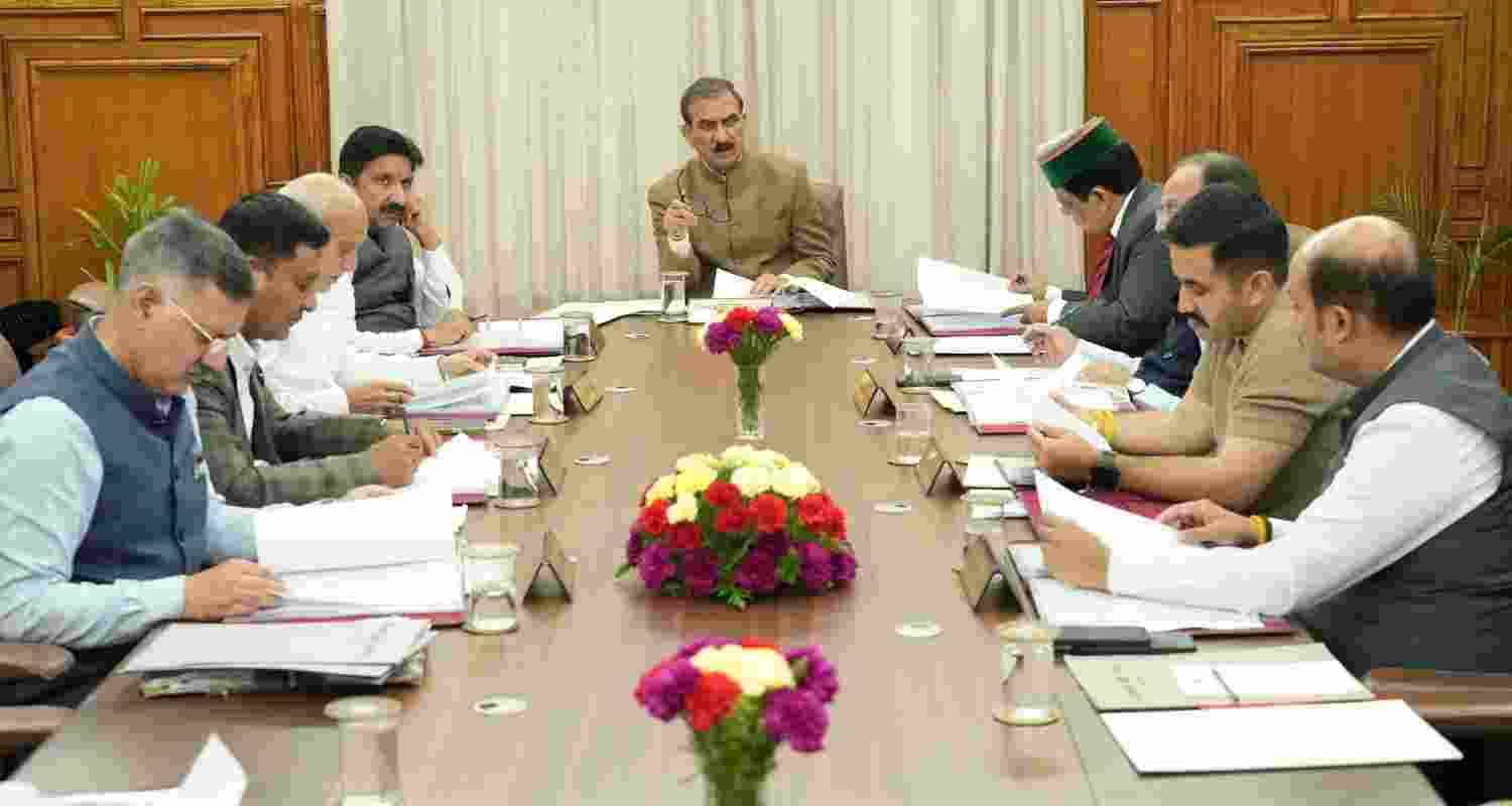 Chief Minister Sukhvinder Singh Sukhu during a cabinet meeting. Chief Minister Sukhvinder Singh Sukhu during a cabinet meeting.