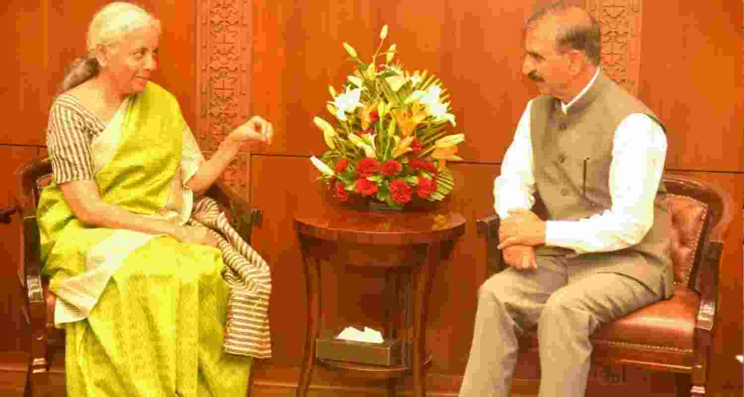 Chief Minister Thakur Sukhvinder Singh Sukhu during a meeting with Union Finance Minister Nirmala Sitharaman in New Delhi on Wednesday. Chief Minister Thakur Sukhvinder Singh Sukhu during a meeting with Union Finance Minister Nirmala Sitharaman in New Delhi on Wednesday.