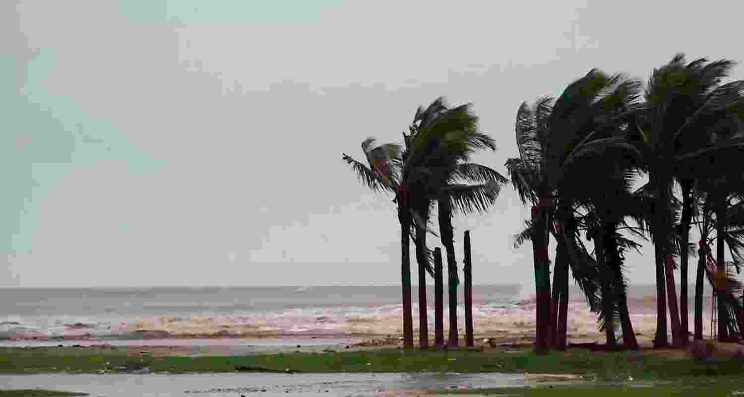 Clouds over the skyline of Visakhapatnam before Cyclone Montha makes landfall near Kakinada in Andhra Pradesh. Clouds over the skyline of Visakhapatnam before Cyclone Montha makes landfall near Kakinada in Andhra Pradesh.