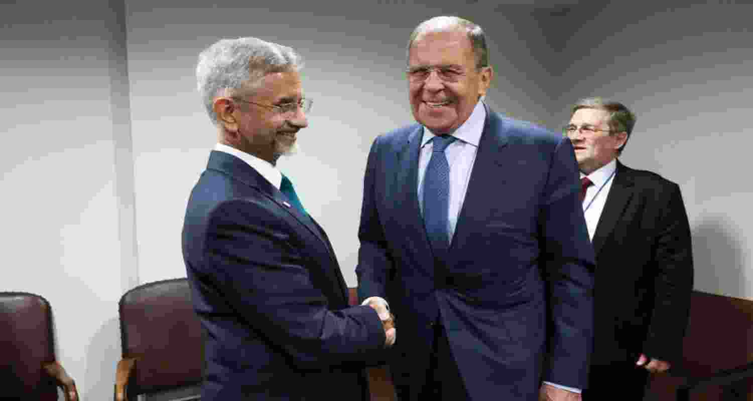 External Affairs Minister S Jaishankar with Russian Foreign Minister Sergei Lavrov. External Affairs Minister S Jaishankar with Russian Foreign Minister Sergei Lavrov.