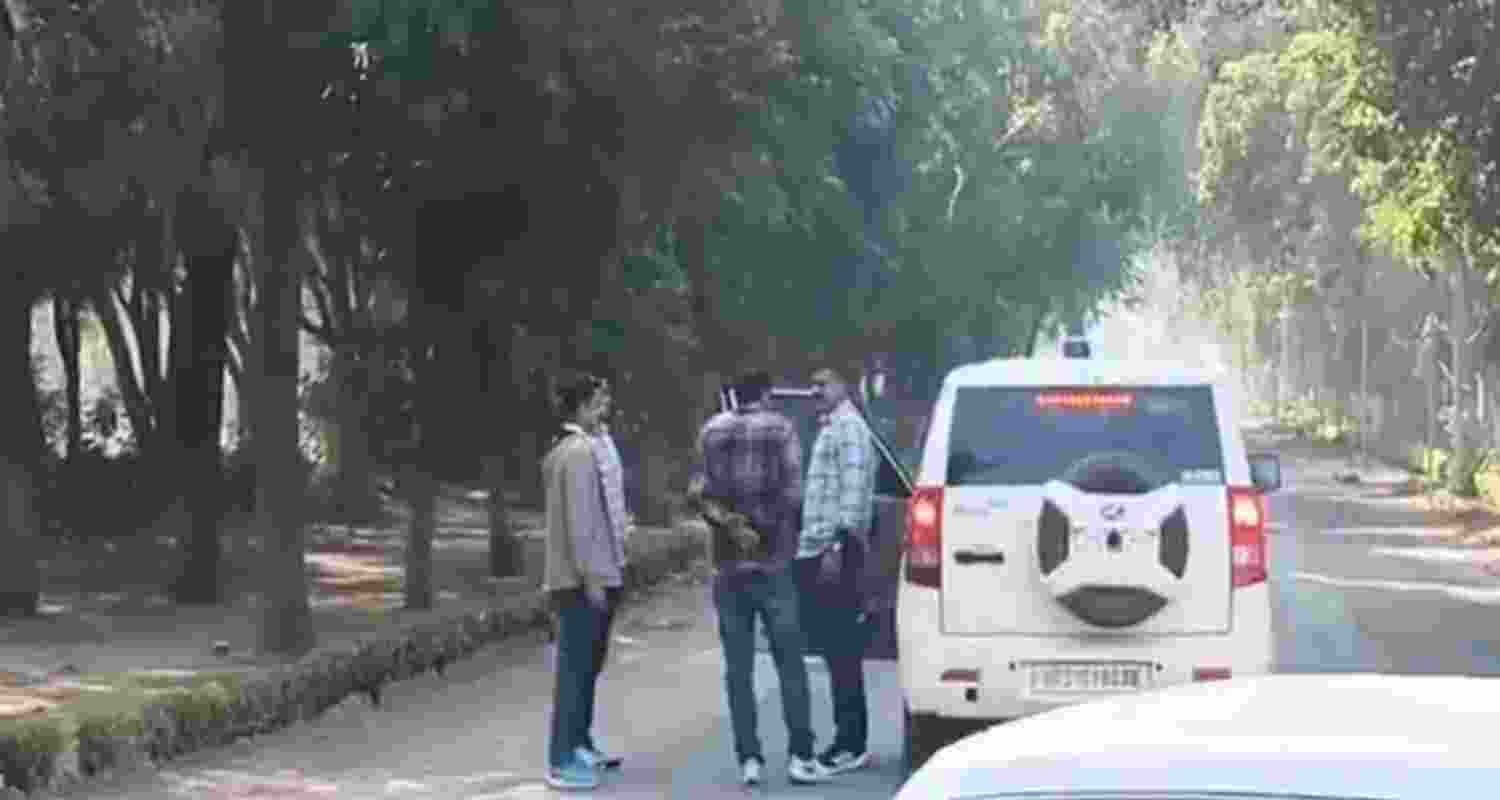 Faridabad Crime Branch officials at Al-Falah university premises. Faridabad Crime Branch officials at Al-Falah university premises.