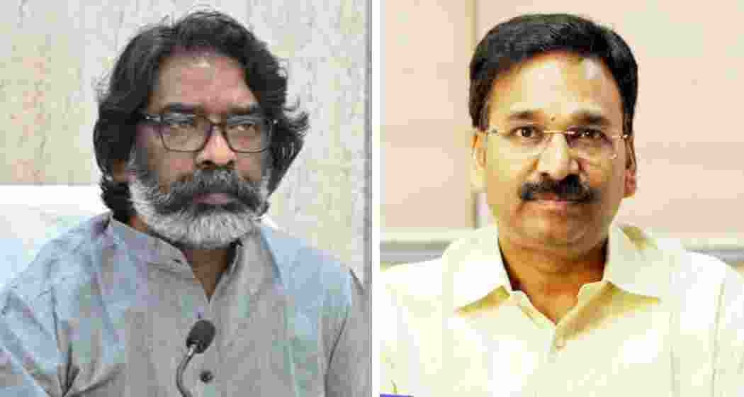 File photo of Chief Minister Hemant Soren and senior IAS officer Vinay Kumar Choubey. File photo of Chief Minister Hemant Soren and senior IAS officer Vinay Kumar Choubey.