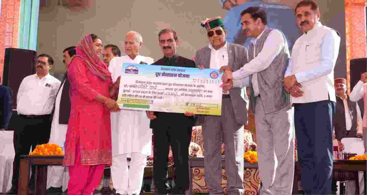 Himachal Pradesh Chief Minister Thakur Sukhvinder Singh Sukhu launches Doodh Protsahan Yojana’ and freight subsidy scheme in Solan on Friday. Himachal Pradesh Chief Minister Thakur Sukhvinder Singh Sukhu launches Doodh Protsahan Yojana’ and freight subsidy scheme in Solan on Friday.