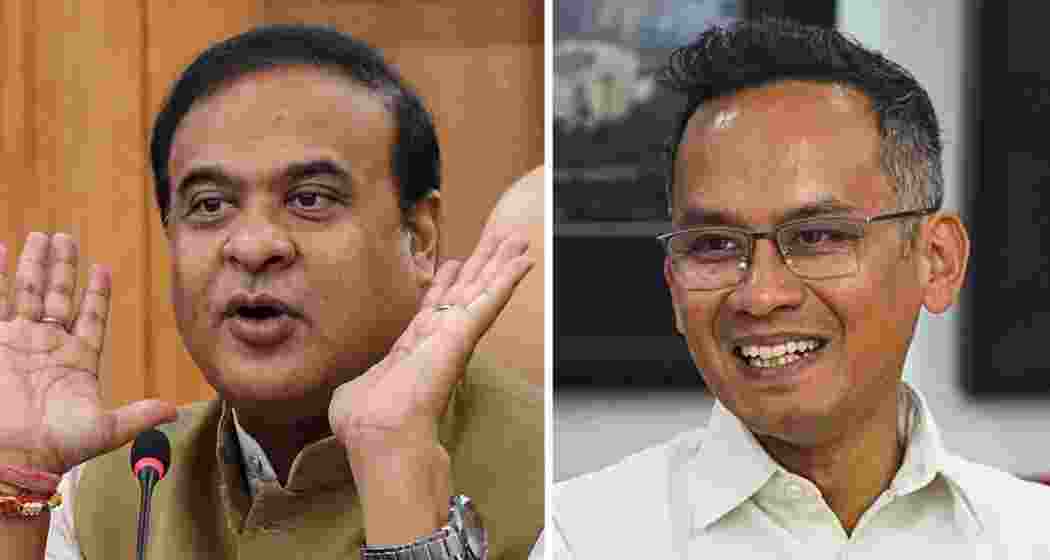 File photo of Assam Chief Minister Himanta Biswa Sarma and state Congress president Gaurav Gogoi.  File photo of Assam Chief Minister Himanta Biswa Sarma and state Congress president Gaurav Gogoi.