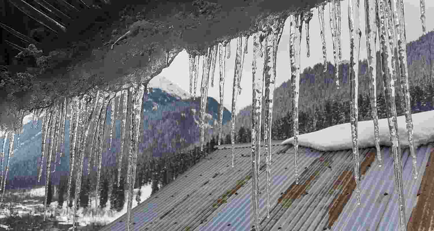Icicles formed after fresh snowfall in Anantnag district, Jammu and Kashmir, Friday. Icicles formed after fresh snowfall in Anantnag district, Jammu and Kashmir, Friday.