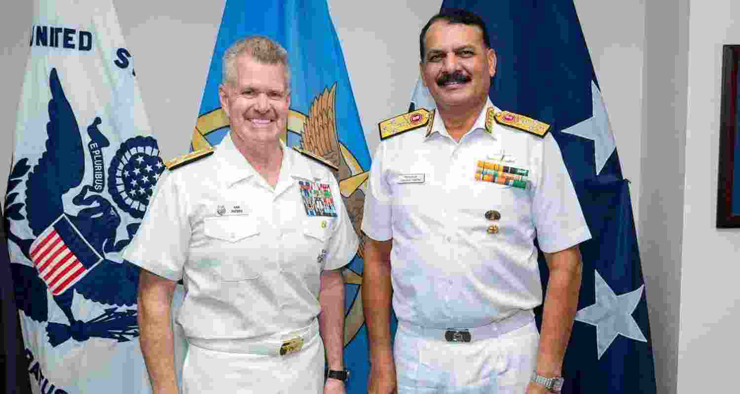 Navy Chief Admiral Dinesh K Tripathi holds high-level talks with top US naval leaders. Navy Chief Admiral Dinesh K Tripathi holds high-level talks with top US naval leaders.