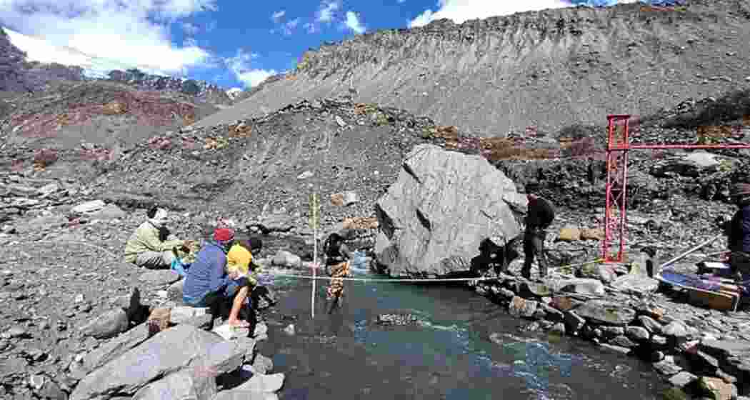 Scientists from CESHS and NCPOR conduct surveys and bathymetric mapping of Rani Lake, while scaling Dharkha Tso for the first time, gathering crucial glacial and ecological data. Scientists from CESHS and NCPOR conduct surveys and bathymetric mapping of Rani Lake, while scaling Dharkha Tso for the first time, gathering crucial glacial and ecological data.