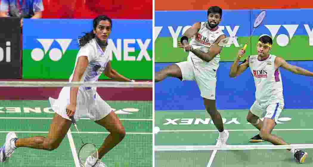 PV Sindhu and India’s men’s doubles pair Satwiksairaj Rankireddy and Chirag Shetty during international tournaments. PV Sindhu and India’s men’s doubles pair Satwiksairaj Rankireddy and Chirag Shetty during international tournaments.