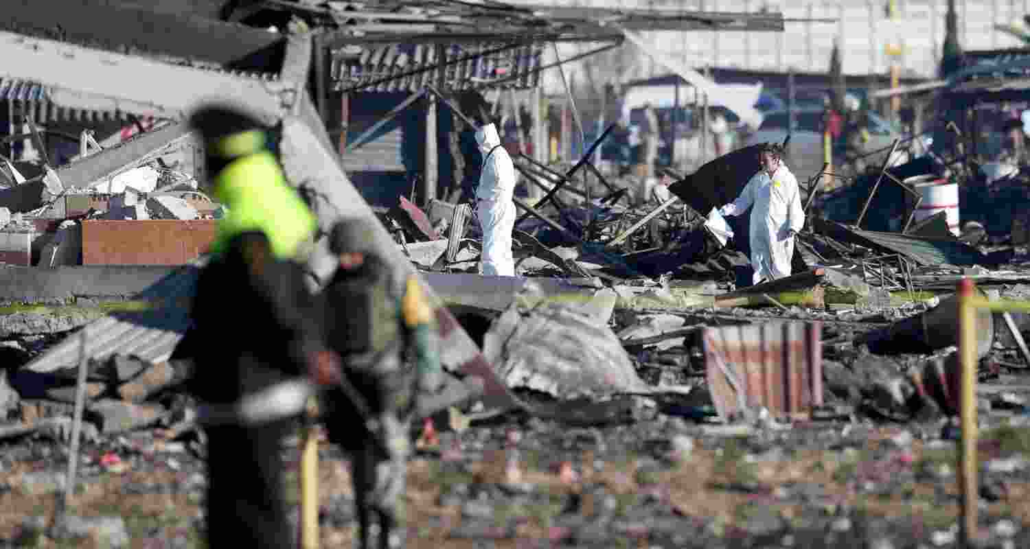 Rockets shot hundreds of feet in the air, leaving devastation on the ground. Rockets shot hundreds of feet in the air, leaving devastation on the ground.