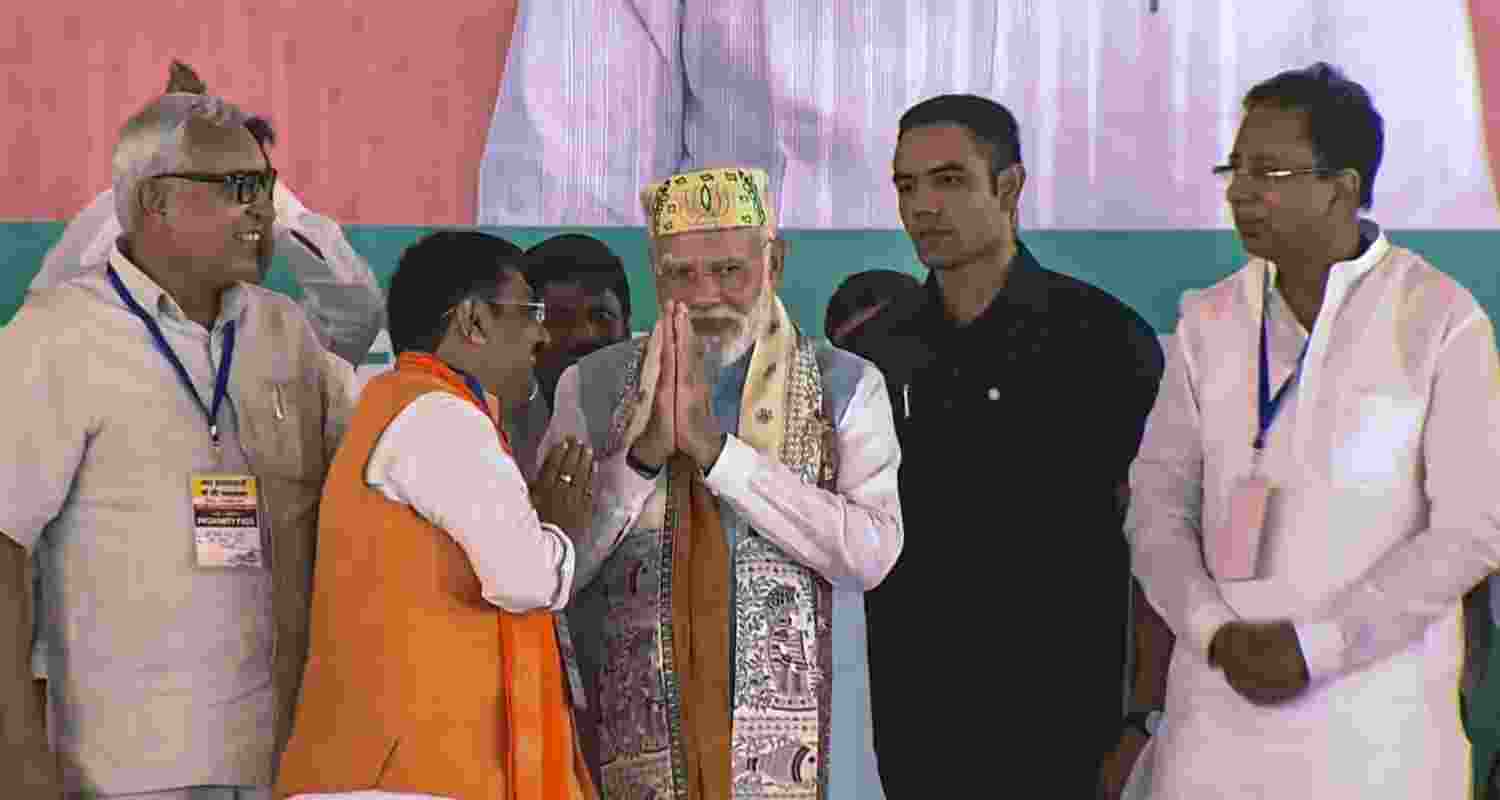 Prime Minister Narendra Modi during a rally ahead of Bihar Assembly elections, in Saharsa, Bihar. Prime Minister Narendra Modi during a rally ahead of Bihar Assembly elections, in Saharsa, Bihar.