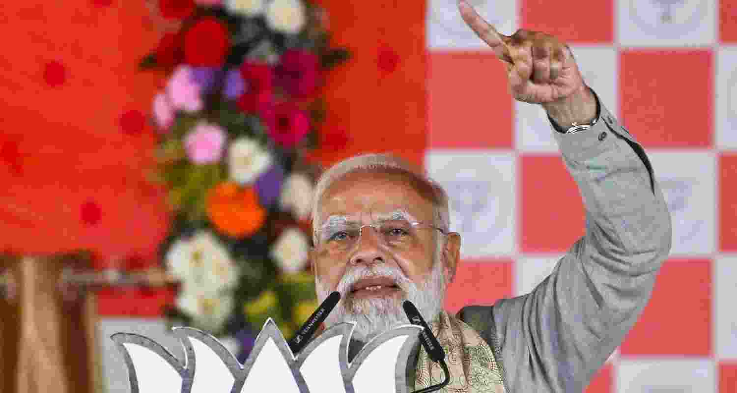 Prime Minister Narendra Modi addresses a public meeting ahead of the Bihar Assembly elections, in Muzaffarpur, Bihar, Thursday. Prime Minister Narendra Modi addresses a public meeting ahead of the Bihar Assembly elections, in Muzaffarpur, Bihar, Thursday.