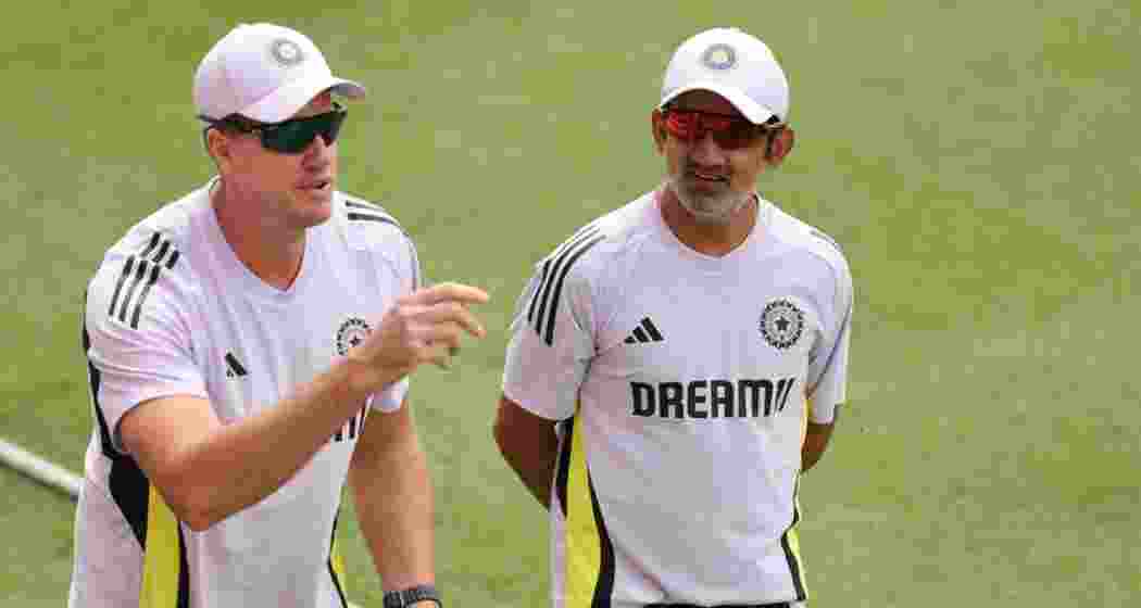 India bowling coach Morne Morkel with head coach Gautam Gambhir during a practice session. (Image: PTI) India bowling coach Morne Morkel with head coach Gautam Gambhir during a practice session. (Image: PTI)
