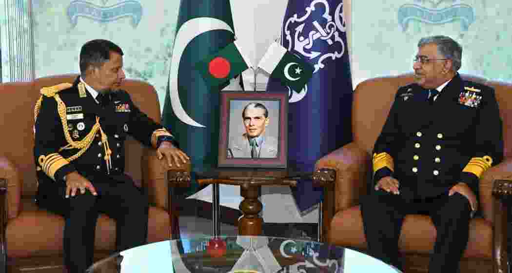 Admiral Nazmul Hassan, Chief of Bangladesh Navy, holds talks with Pakistan Navy Chief Admiral Naveed Ashraf. (File photo) Admiral Nazmul Hassan, Chief of Bangladesh Navy, holds talks with Pakistan Navy Chief Admiral Naveed Ashraf. (File photo)
