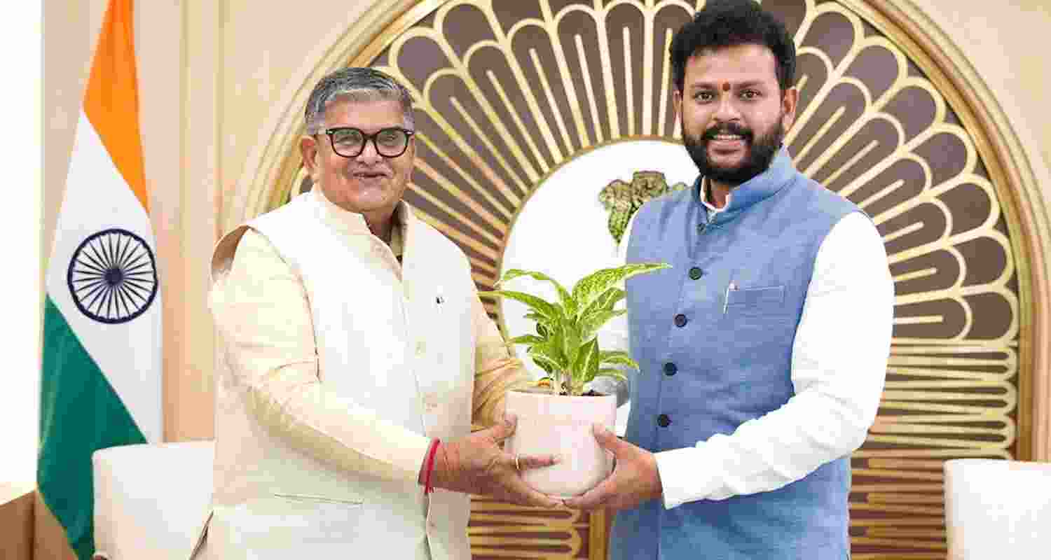 Punjab Governor Gulab Chand Kataria during a meeting with Union Civil Aviation Minister Kinjarapu Ram Mohan Naidu on Friday. Punjab Governor Gulab Chand Kataria during a meeting with Union Civil Aviation Minister Kinjarapu Ram Mohan Naidu on Friday.