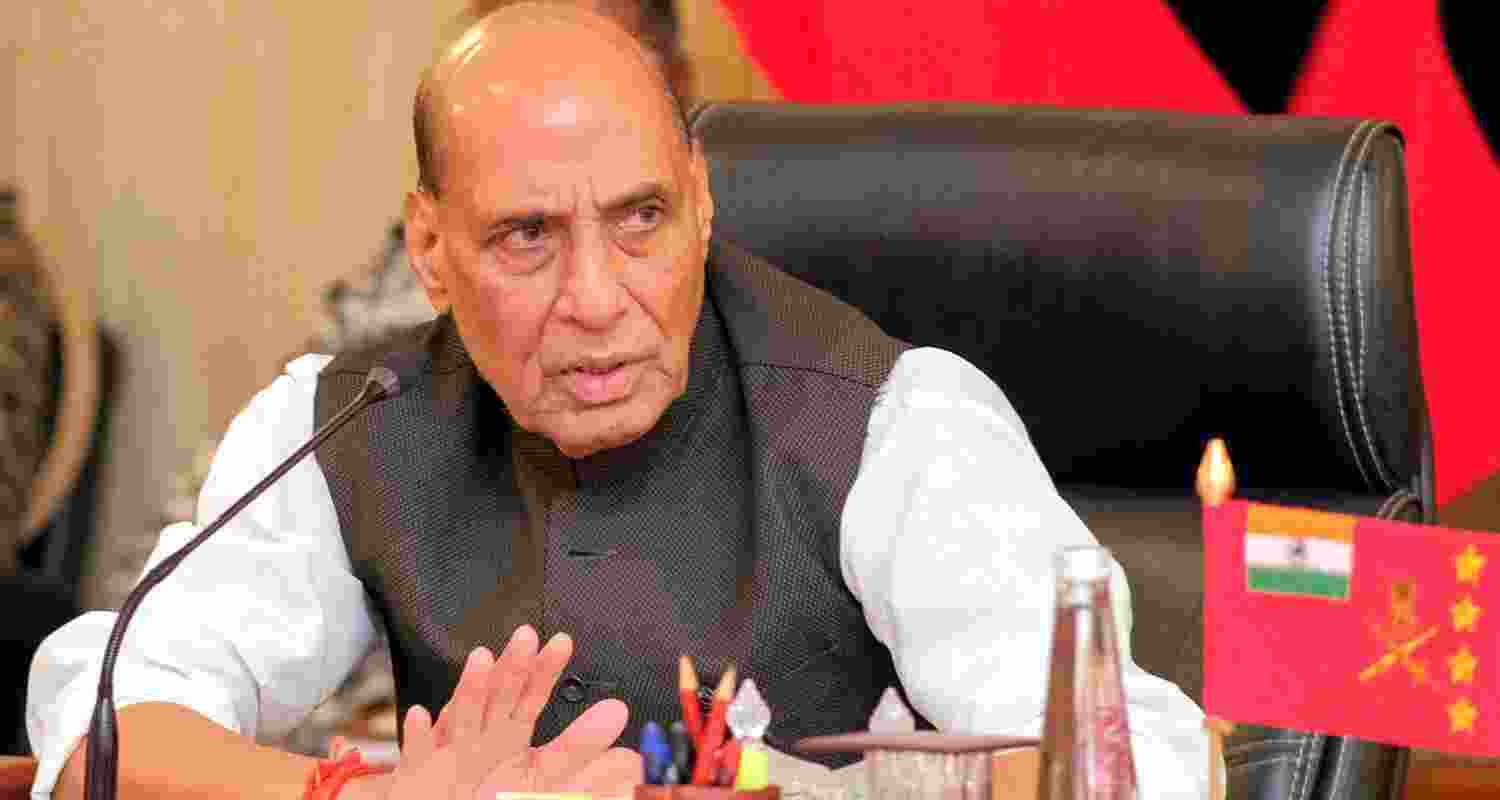 Defence Minister Rajnath Singh addressed the Army Commanders’ Conference in Jaisalmer.  Defence Minister Rajnath Singh addressed the Army Commanders’ Conference in Jaisalmer.