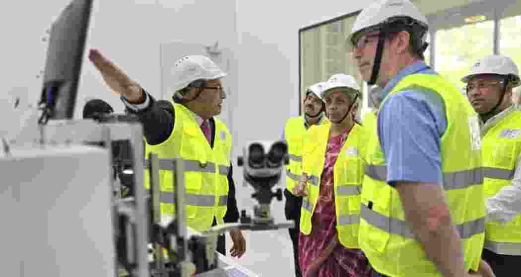 Union Finance Minister Nirmala Sitharaman visits the under-construction Tata Electronics semiconductor facility at Jagiroad, Assam, on Friday and interacts with project officials. Union Finance Minister Nirmala Sitharaman visits the under-construction Tata Electronics semiconductor facility at Jagiroad, Assam, on Friday and interacts with project officials.