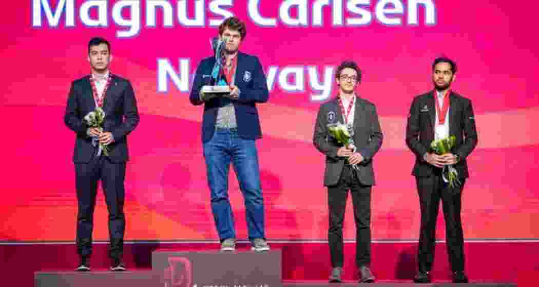 Magnus Carlsen won the gold medal, Nodirbek Abdusattorov won a silver, Arjun Erigaisi and Fabiano Caruana share the bronze. (Image: X/@FIDE_chess) Magnus Carlsen won the gold medal, Nodirbek Abdusattorov won a silver, Arjun Erigaisi and Fabiano Caruana share the bronze. (Image: X/@FIDE_chess)