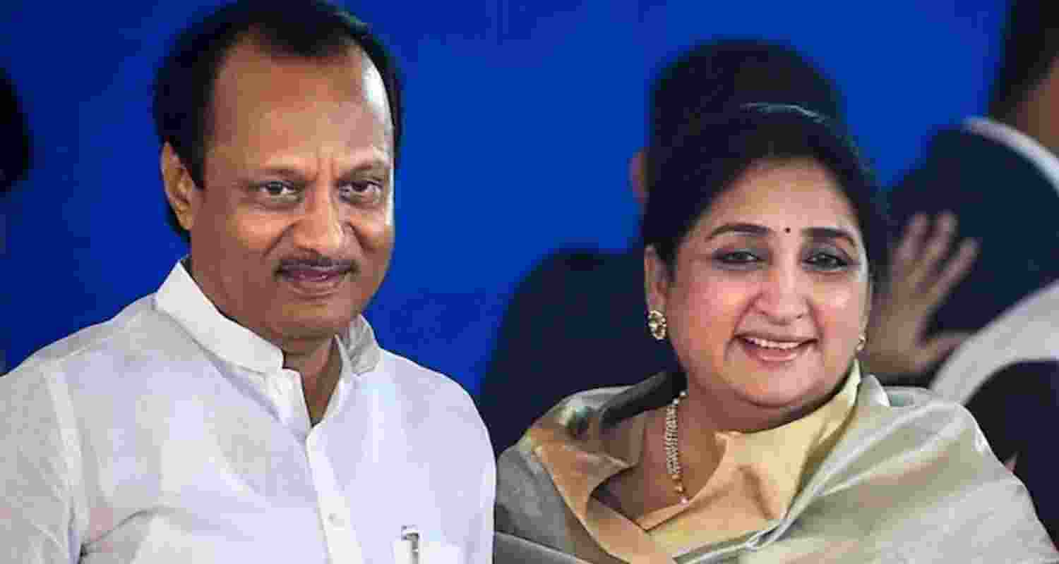 Late Ajit Pawar with wife Sunetra Pawar - file image. Late Ajit Pawar with wife Sunetra Pawar - file image.