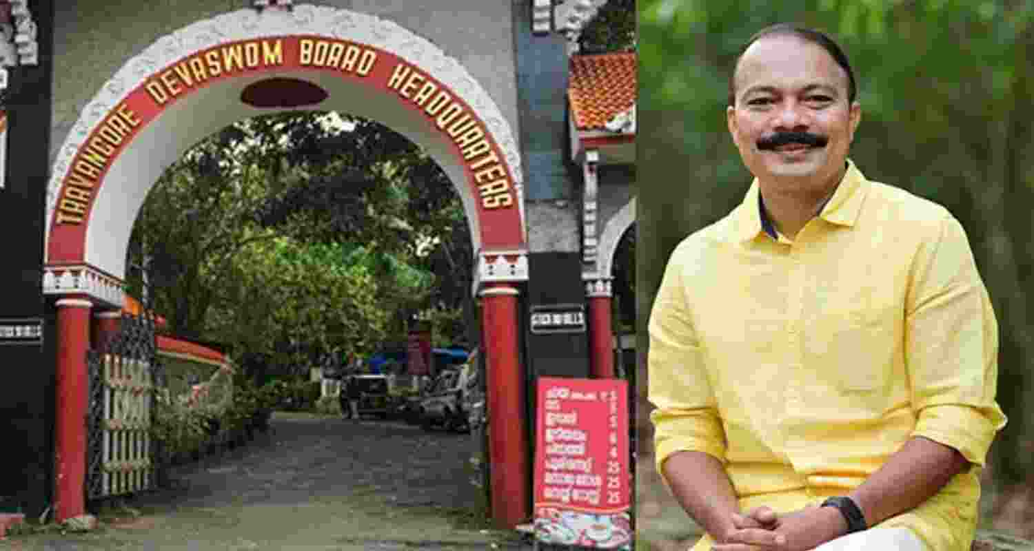 Travancore Devaswom Board president PS Prasanth - file image. Travancore Devaswom Board president PS Prasanth - file image.