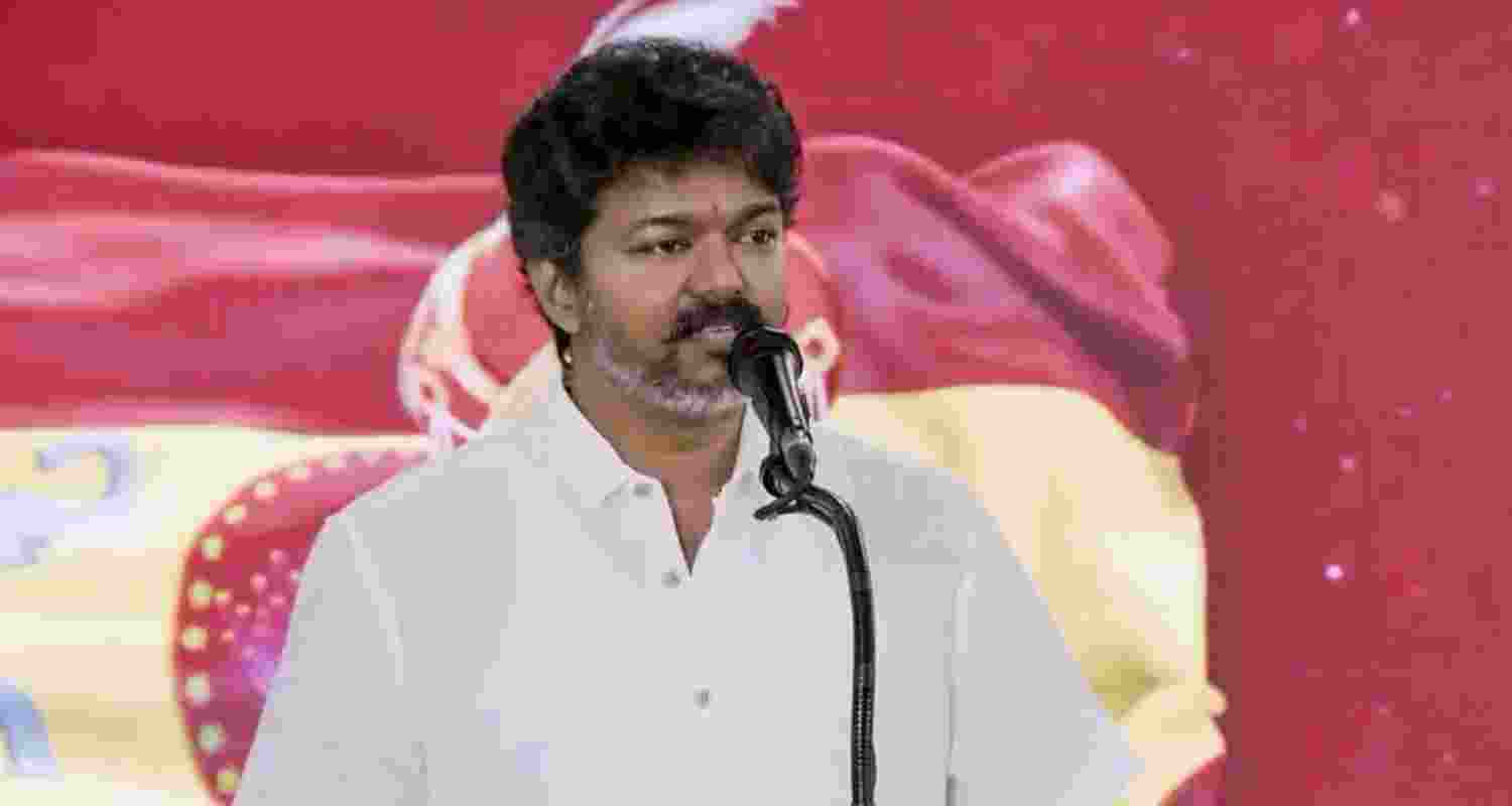 Tamilaga Vetri Kazhagam chief Vijay - file image. Tamilaga Vetri Kazhagam chief Vijay - file image.