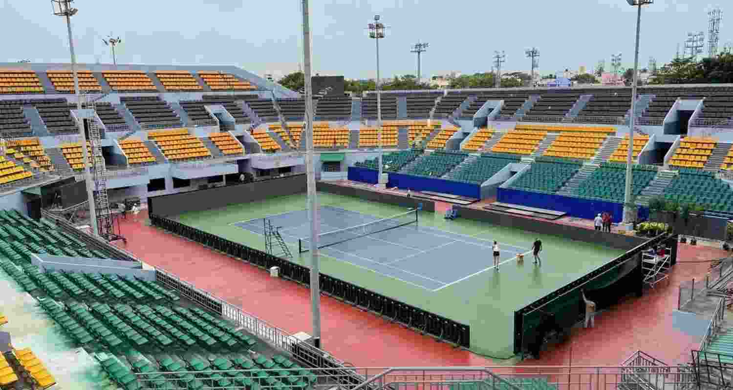 SDAT Tennis Stadium in Chennai. Image taken from X. SDAT Tennis Stadium in Chennai. Image taken from X.