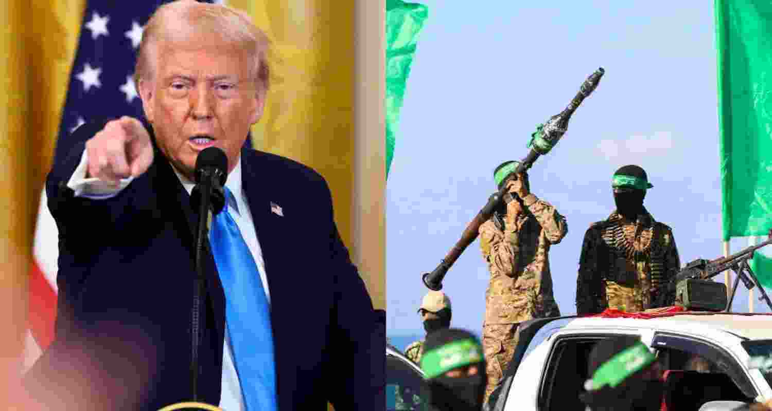 Hamas must behave or face eradication, says Trump. Hamas must behave or face eradication, says Trump.