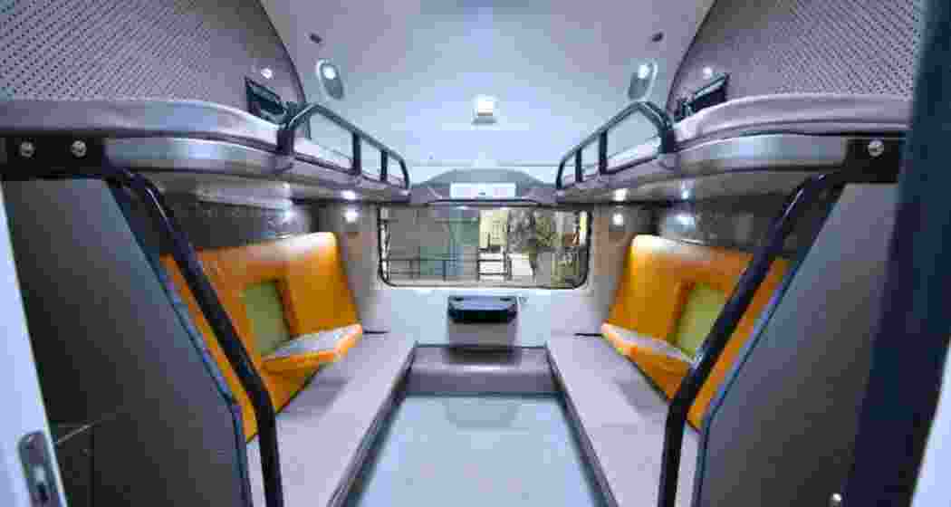 A view of the Vande Bharat Sleeper’s interiors. A view of the Vande Bharat Sleeper’s interiors.