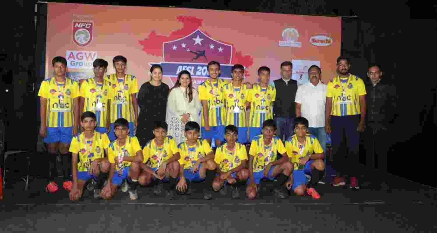 Organised by Namoha Football Club, the league is veritably a movement led by Namita Firodia (in white suit), whose passion has quietly built a football ecosystem in a region often overlooked on the national map. Organised by Namoha Football Club, the league is veritably a movement led by Namita Firodia (in white suit), whose passion has quietly built a football ecosystem in a region often overlooked on the national map.