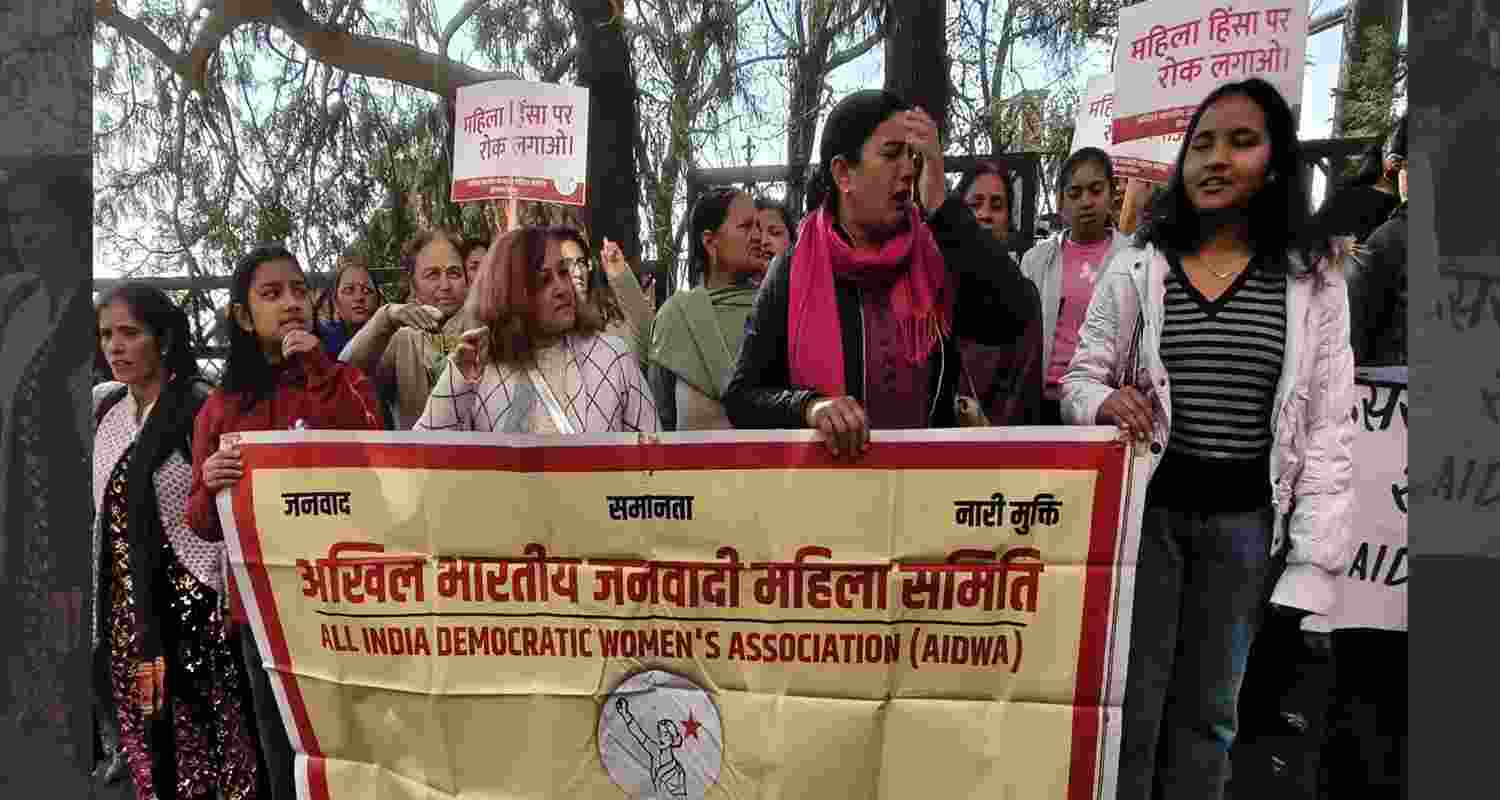 Women hold a protest in Shimla, demanding resignation of BJP MLA Hans Raj over minor’s sexual assault allegations. Women hold a protest in Shimla, demanding resignation of BJP MLA Hans Raj over minor’s sexual assault allegations.