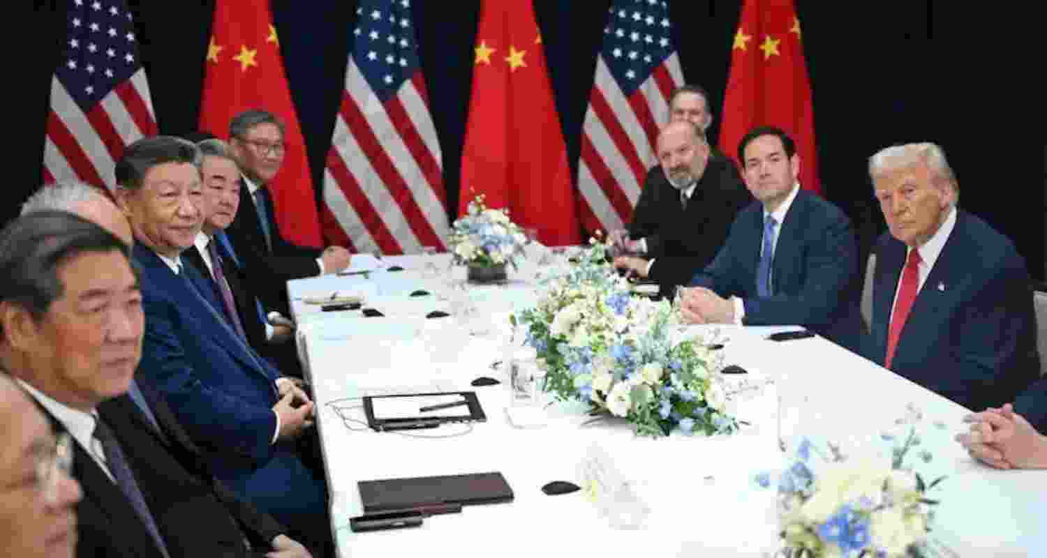 US President Donald Trump and Chinese President Xi Jinping at the meeting. US President Donald Trump and Chinese President Xi Jinping at the meeting.