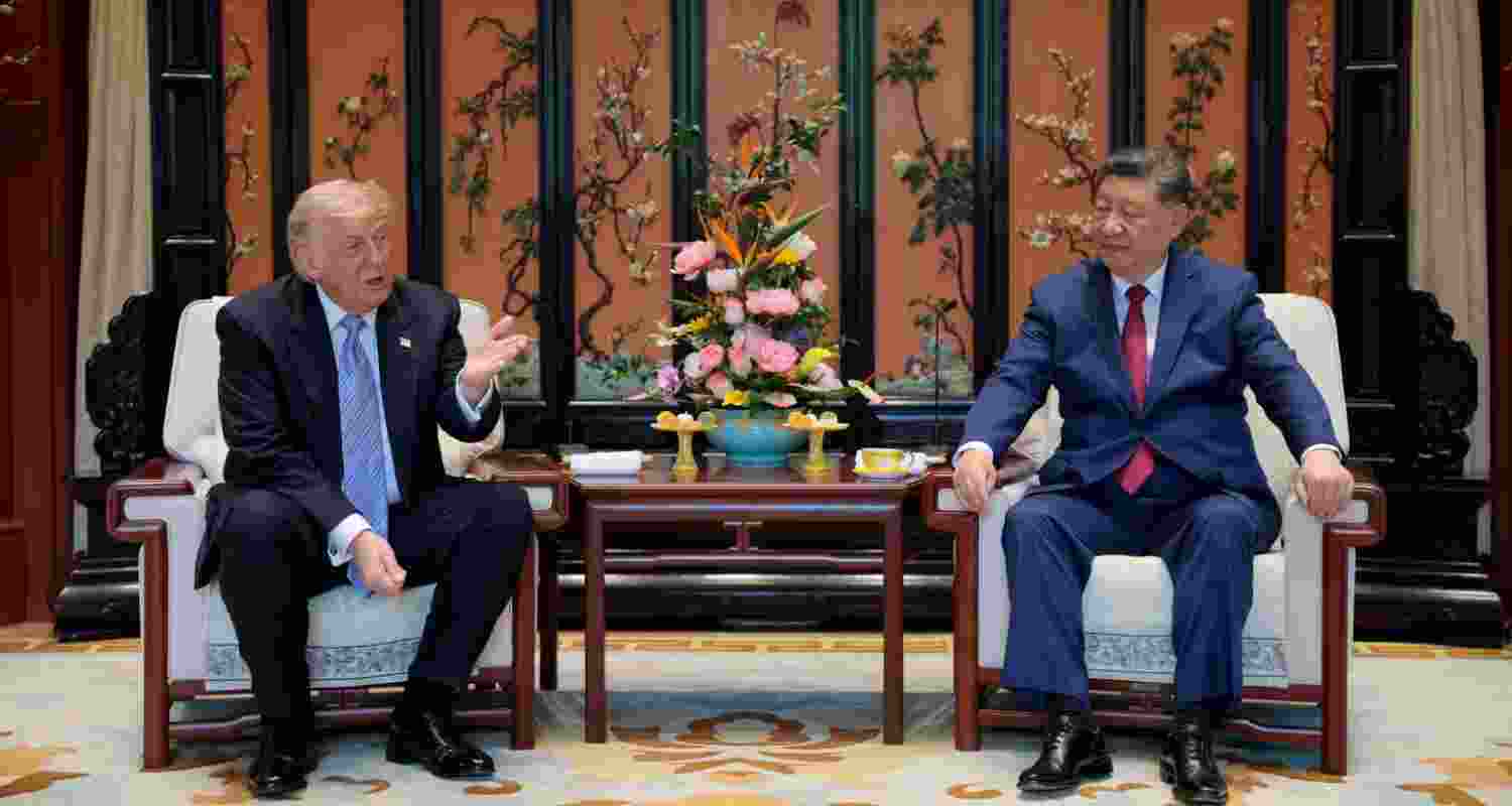 Chinese President Xi Jinping and his US counterpart Donald Trump at a meeting in Beijing on Friday. Chinese President Xi Jinping and his US counterpart Donald Trump at a meeting in Beijing on Friday.