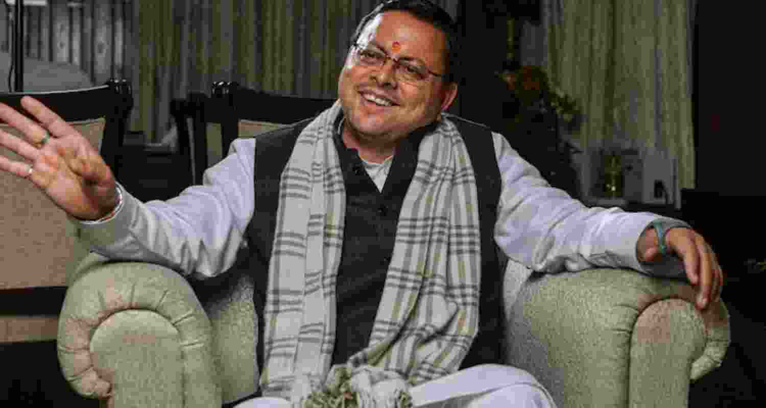 Uttarakhand CM Pushkar Singh Dhami. Uttarakhand CM Pushkar Singh Dhami.