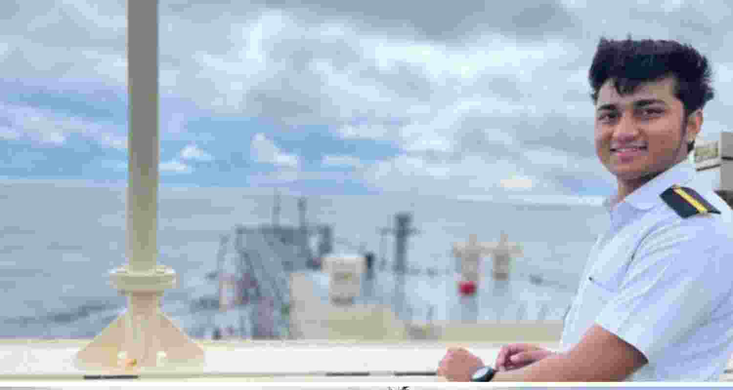 Karandeep Singh Rana, who has gone missing from a merchant navy vessel sailing from Iraq to China. Karandeep Singh Rana, who has gone missing from a merchant navy vessel sailing from Iraq to China.