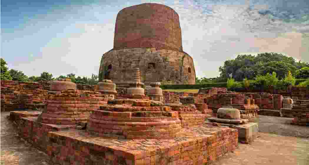 Dhamek Stupa in Sarnath near Varanasi, where Lord Buddha delivered his first sermon. Dhamek Stupa in Sarnath near Varanasi, where Lord Buddha delivered his first sermon.