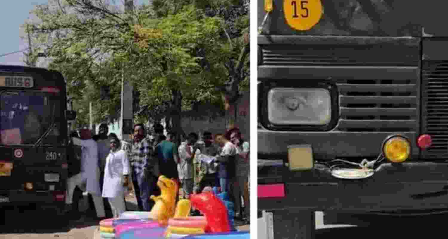AAP MLA confronts BJP leader over alleged model code violation. AAP MLA confronts BJP leader over alleged model code violation.